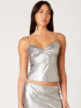 NIA Chrome Metallic Moss Cami